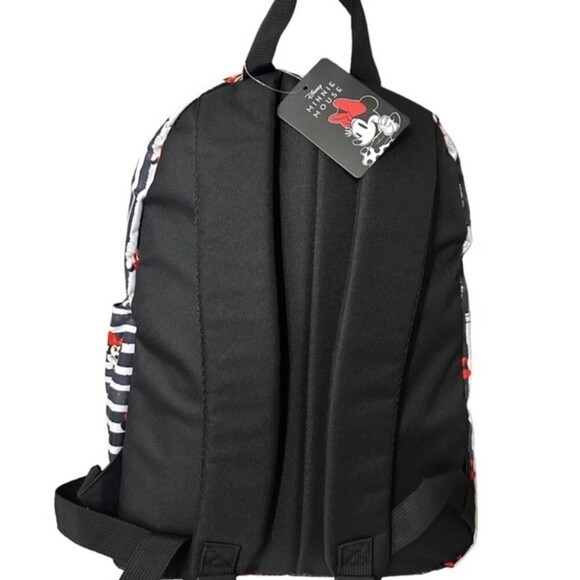 Disney Minnie Mouse Black White Striped Backpack with Red Accents main image 8